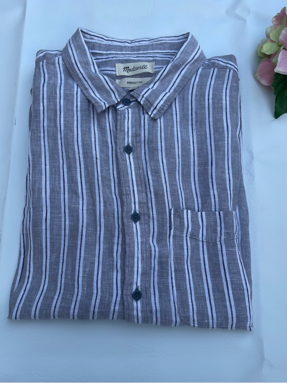 Madewell Striped Button-Down Shirt in Brown and White